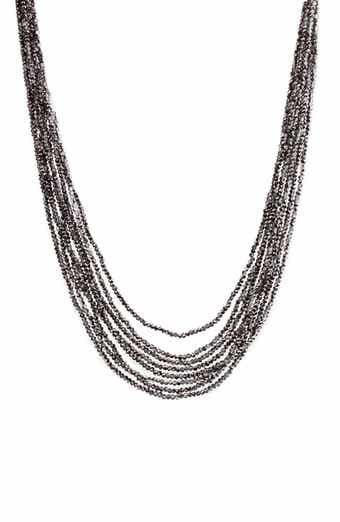 SAACHI Multi Strand Short Crystal Necklace