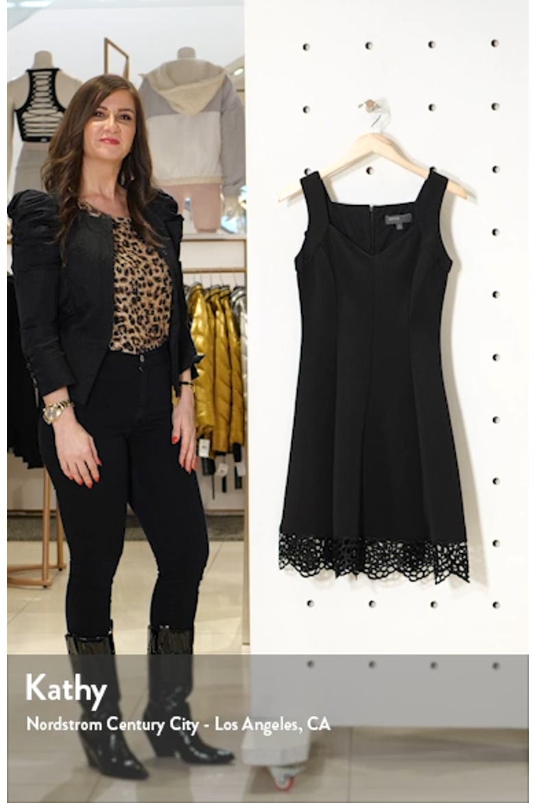 Lace Trim Sweetheart Neck Fit & Flare Dress video