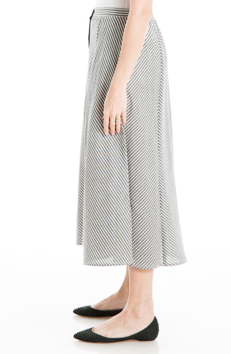 MAX STUDIO Stripe Button Front Cotton Skirt, Alternate, color,