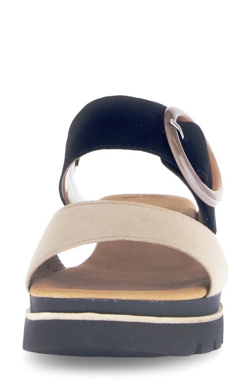 Gabor Strappy Slingback Wedge Sandal In Black