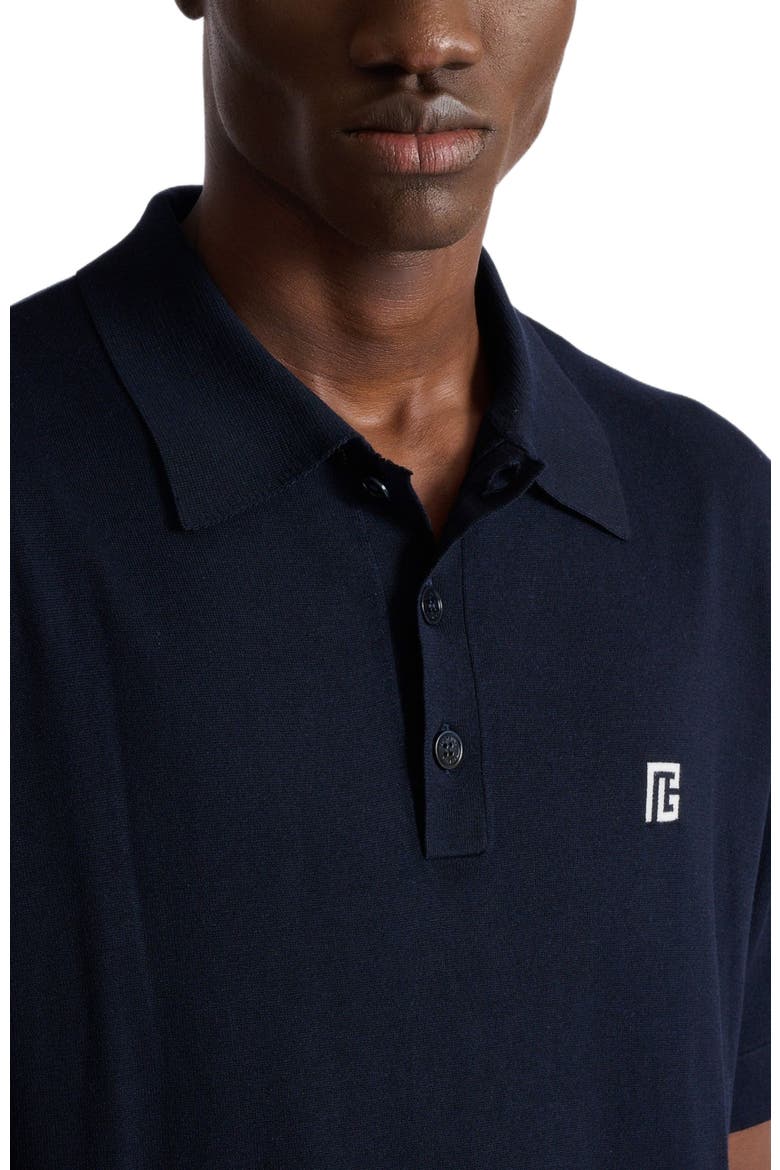 Embroidered cotton polo, Alternate, color, navy