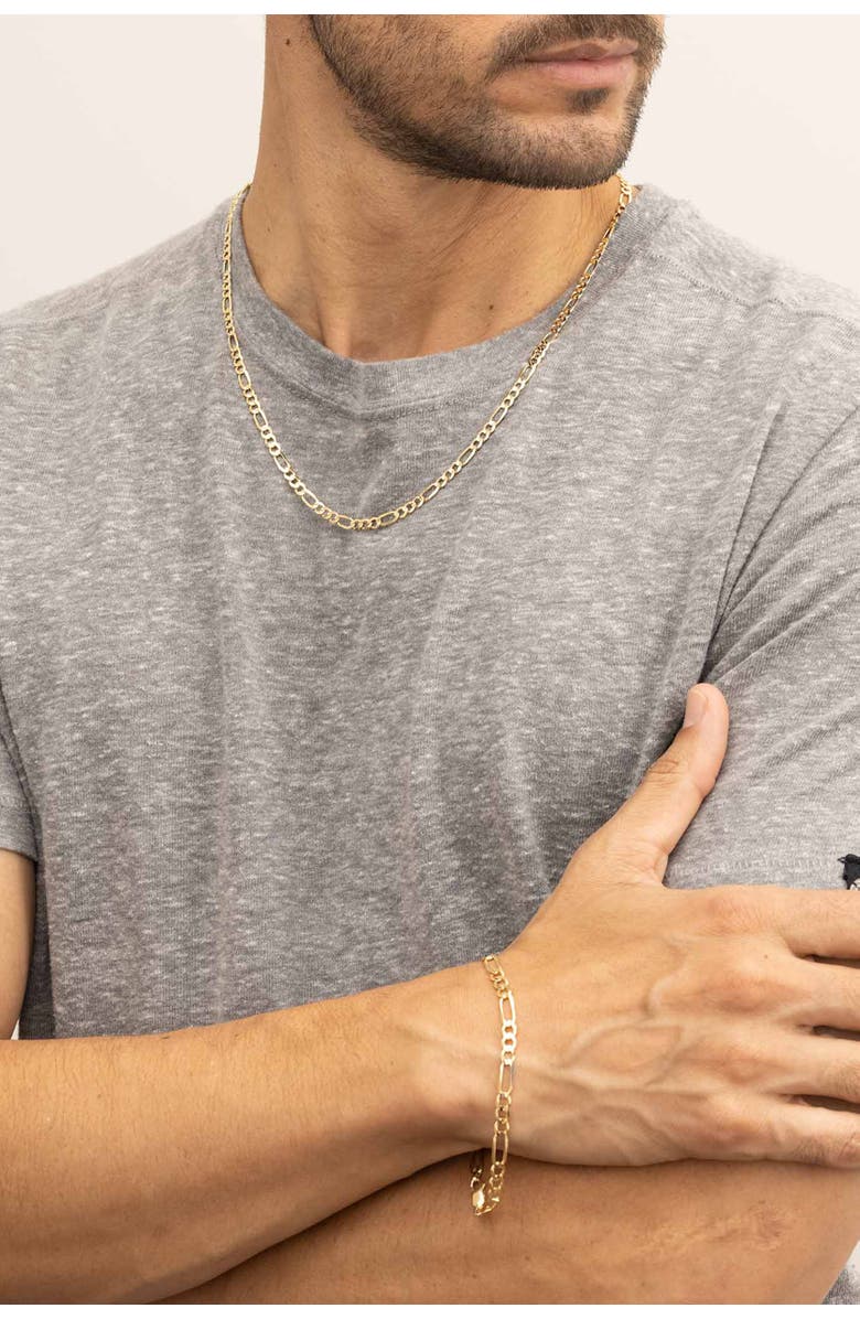 Oradina Men's Florentine Figaro Bold Chain in 14K Gold, Alternate, color, 14K Yellow Gold