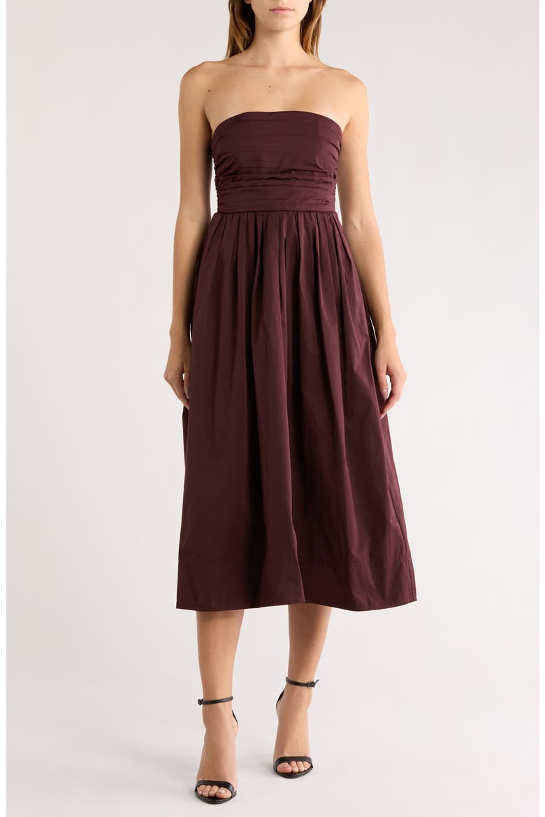 Tate Strapless Cocktail Dress, Main, color, CHOCOLATE PLUM