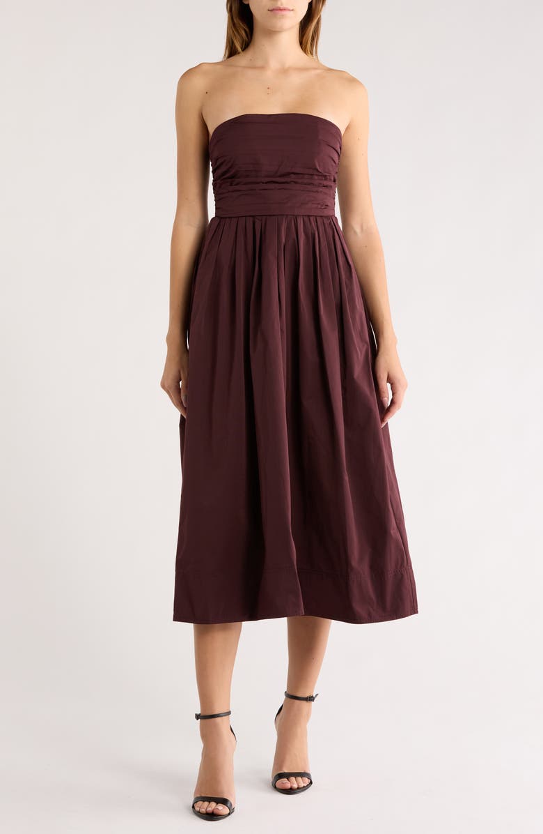 A.L.C. Tate Strapless Cocktail Dress, Main, color, Chocolate Plum