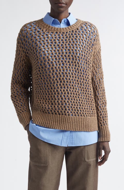 Hand Knit Cotton Open Stitch Sweater