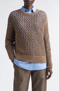 Lafayette 148 New York Hand Knit Cotton Open Stitch Sweater