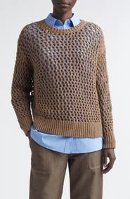 Lafayette 148 New York Hand Knit Cotton Open Stitch Sweater