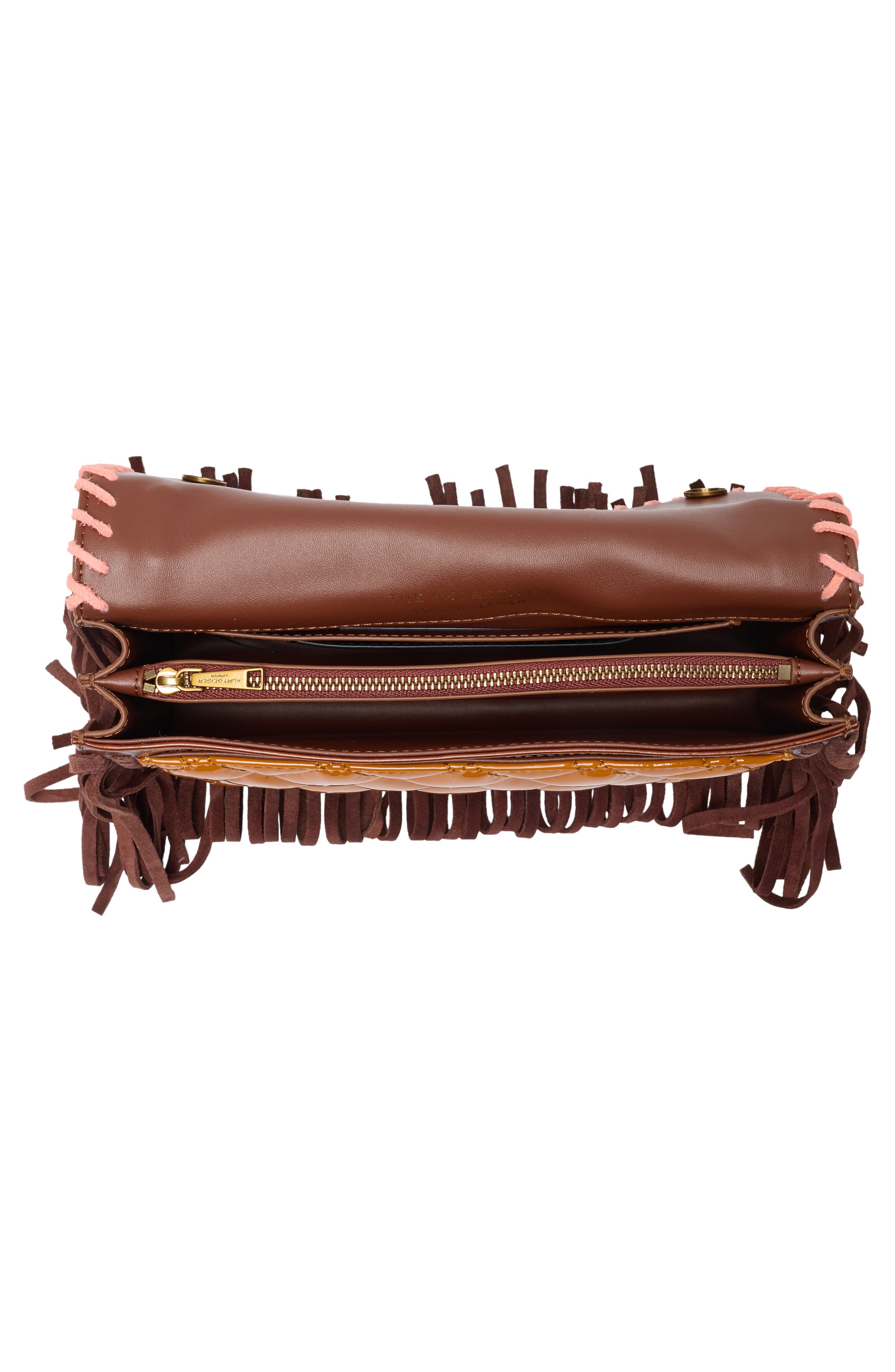 Shoreditch EW Kurt Fringed Leather Crossbody Bag, Alternate, color, TAN COMB