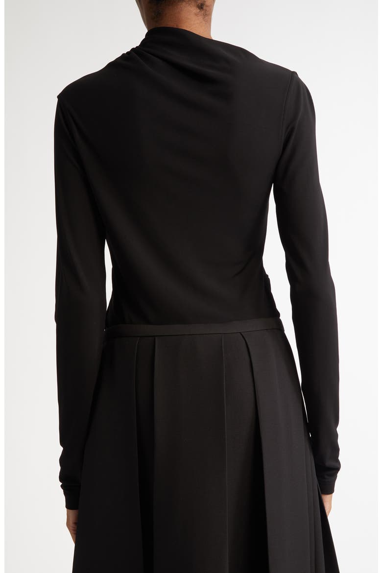 Draped Jersey Top, Alternate, color, BLACK