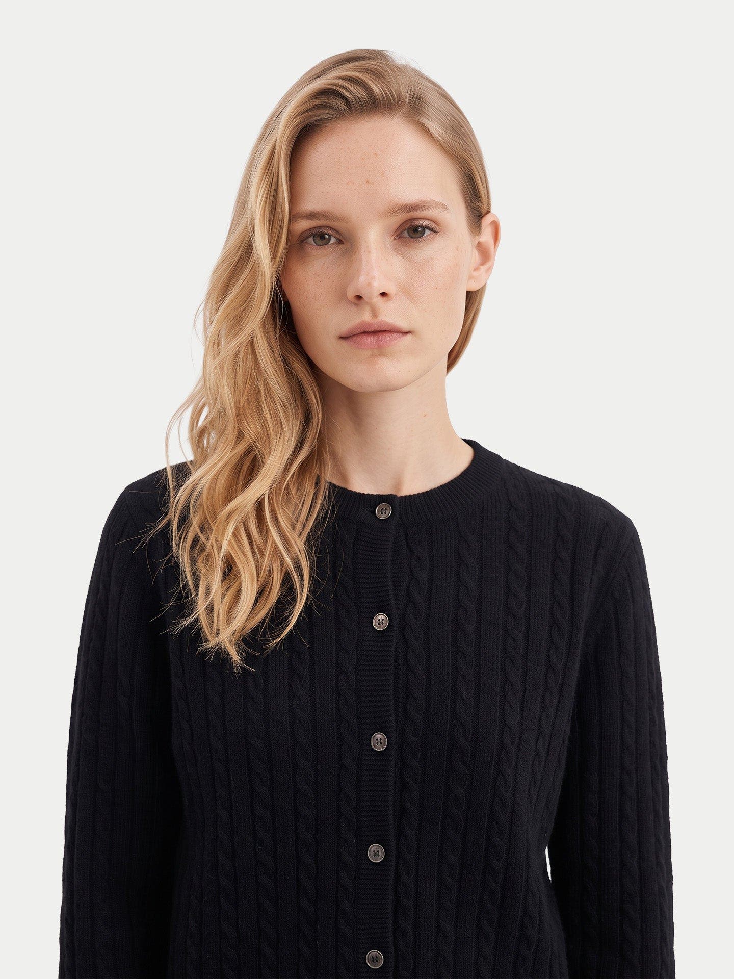 Gobi Cashmere Cashmere Round-neck Cable Cardigan (Women) | Nordstrom