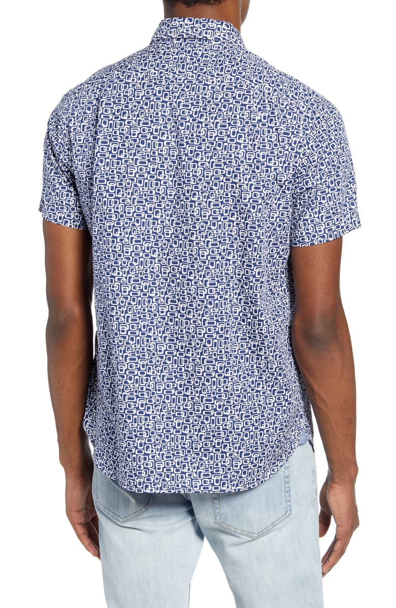 Psycho Bunny Short Sleeve Button-Up Shirt, Alternate, color,