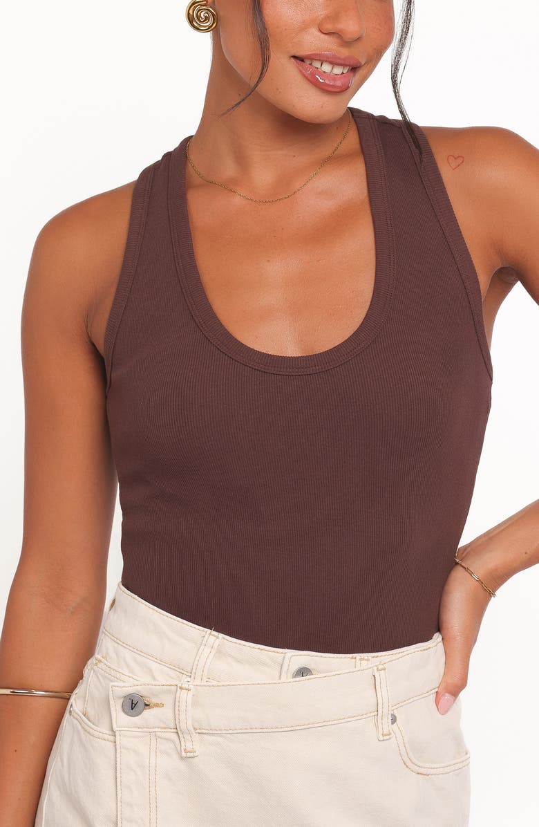 Petal & Pup Miles Racerback Rib Tank, Alternate, color, Espresso