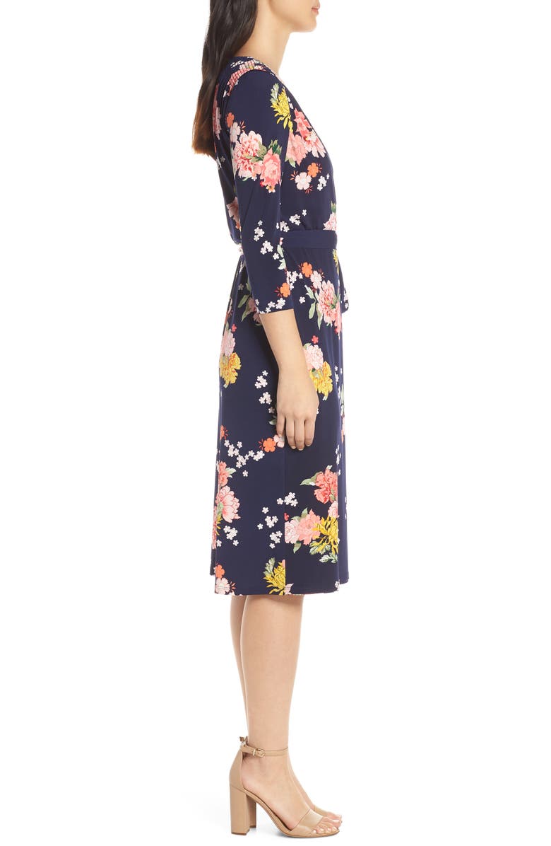 Eliza J Floral Faux Wrap Dress, Alternate, color,