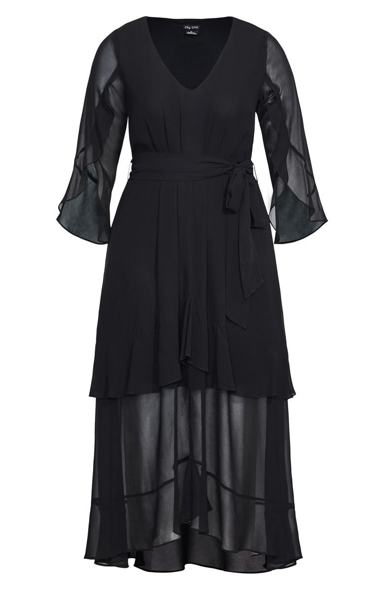 City Chic Romantic Ruffle Maxi Dress, Alternate, color, 