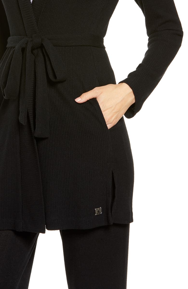 Natori Ulla Brushed Rib Wrap Cardigan, Alternate, color, 