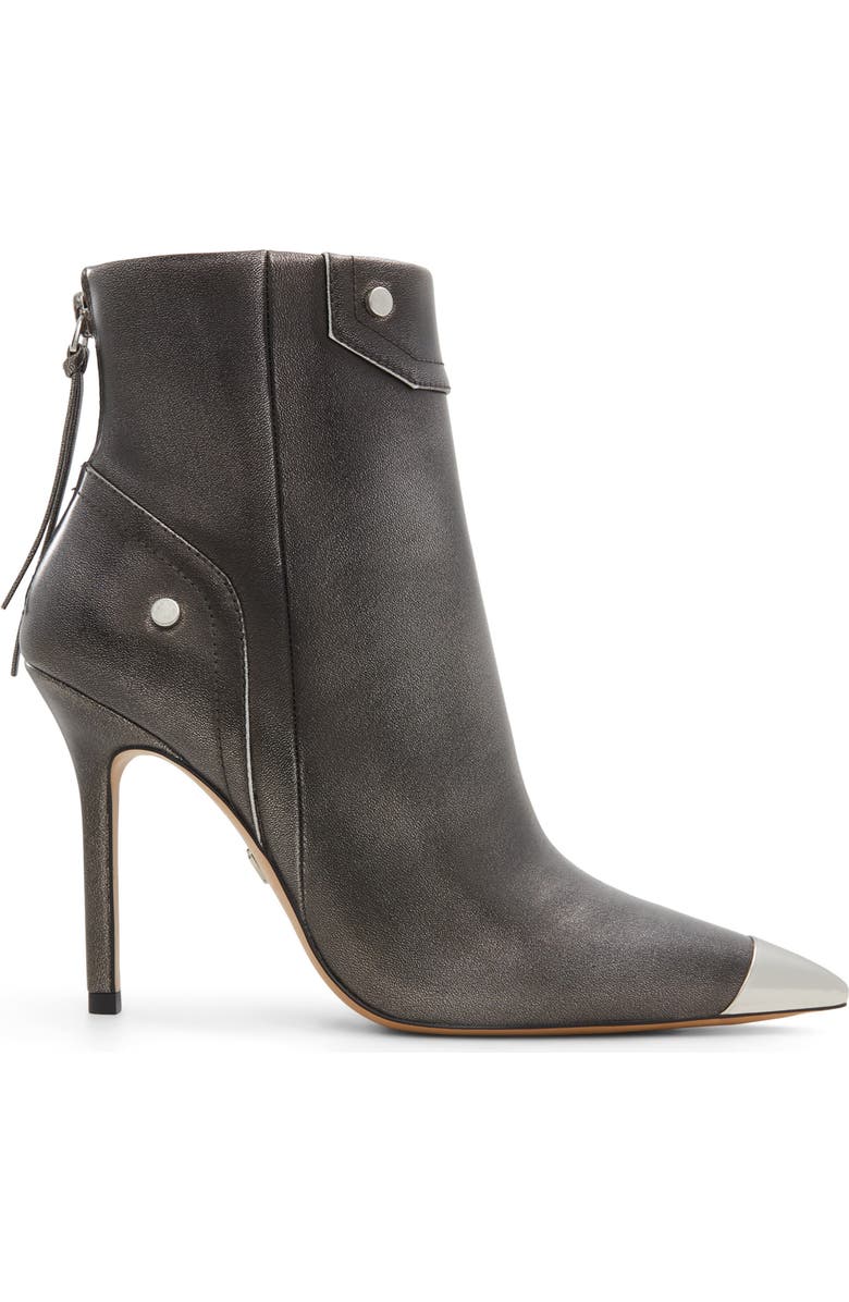 ALDO Nilita Pointed Cap Toe Bootie, Alternate, color, Pewter