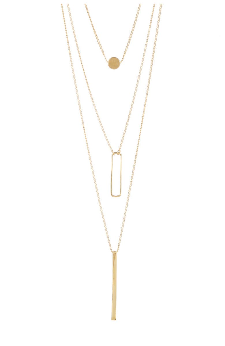 Sterling Forever Triple-Layer Pendant Necklace, Main, color, 