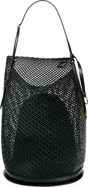 Alaïa Large Hip Leather Net Bucket Bag