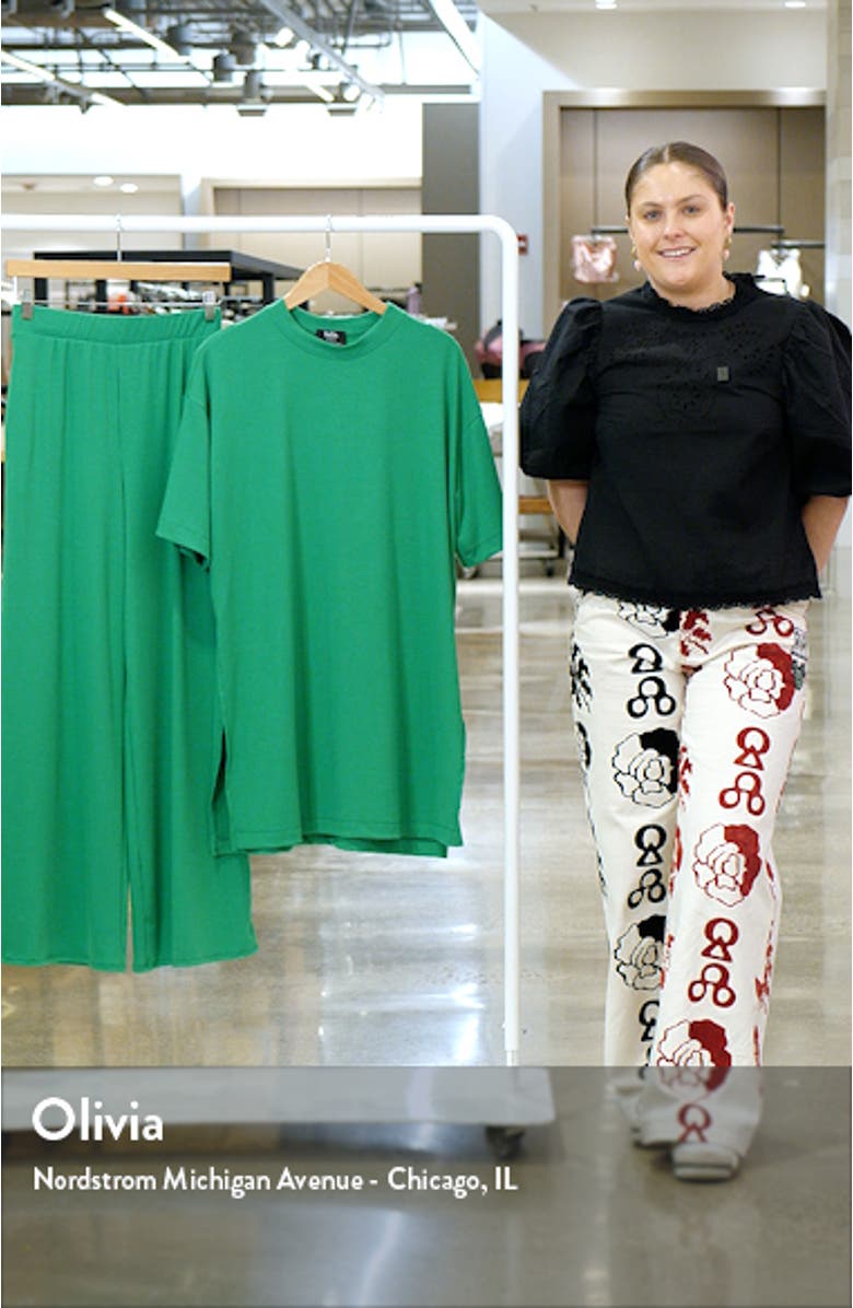 Leveled Up Ribbed Oversize T-Shirt & High Waist Crop Pants, sales video thumbnail