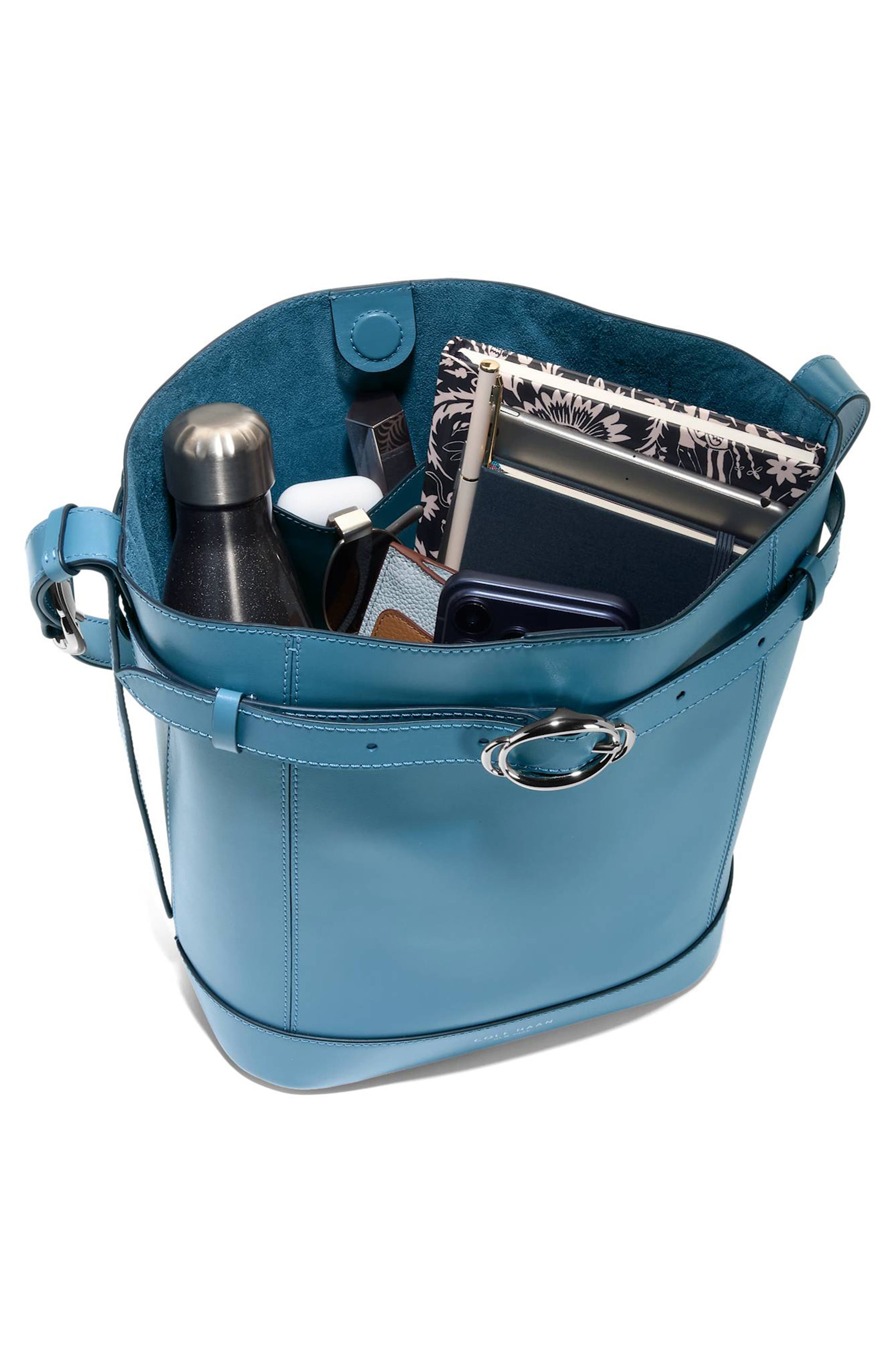 Alexandria Leather Bucket Bag, Alternate, color, PROVINCIAL BLUE
