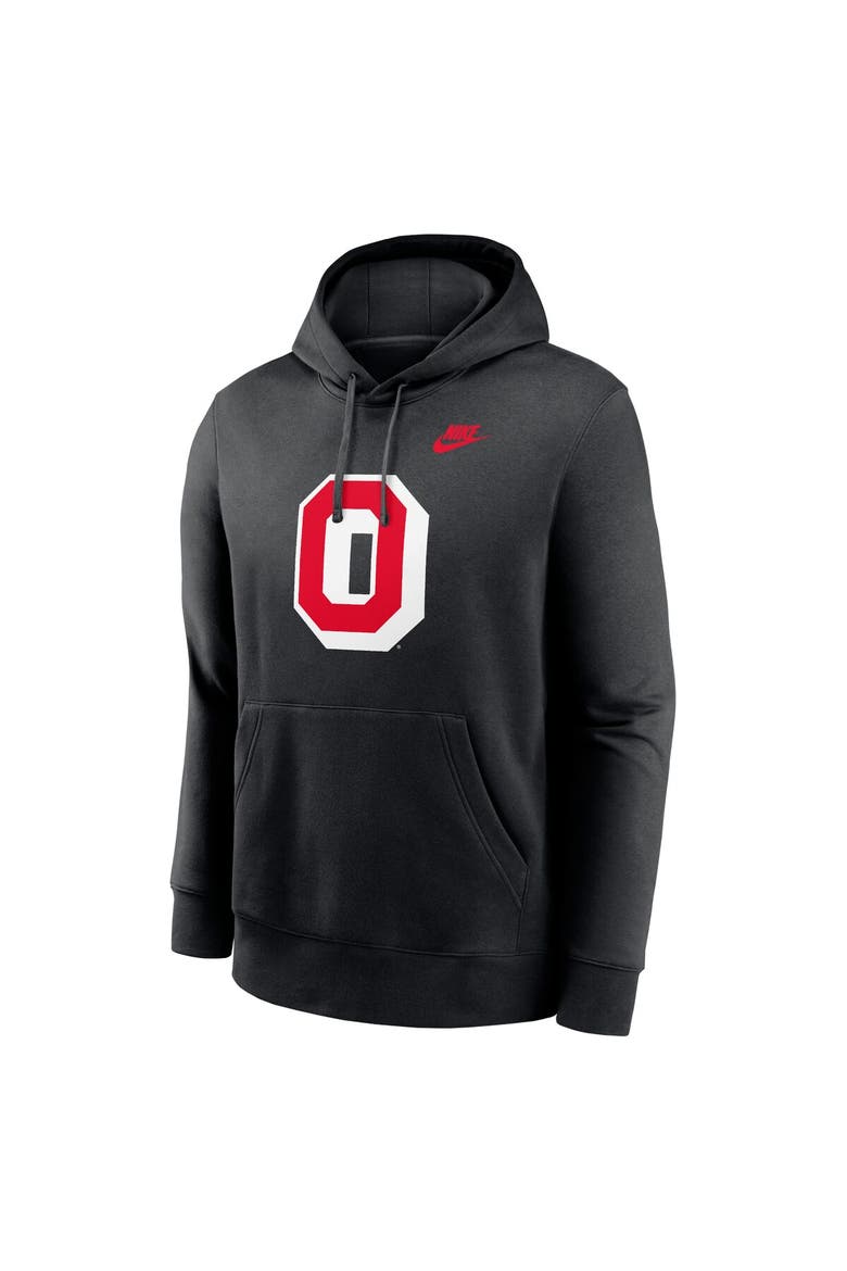 Men's Nike Black Ohio State Buckeyes Legacy Logo Club Fleece Pullover Hoodie, Alternate, color, Black