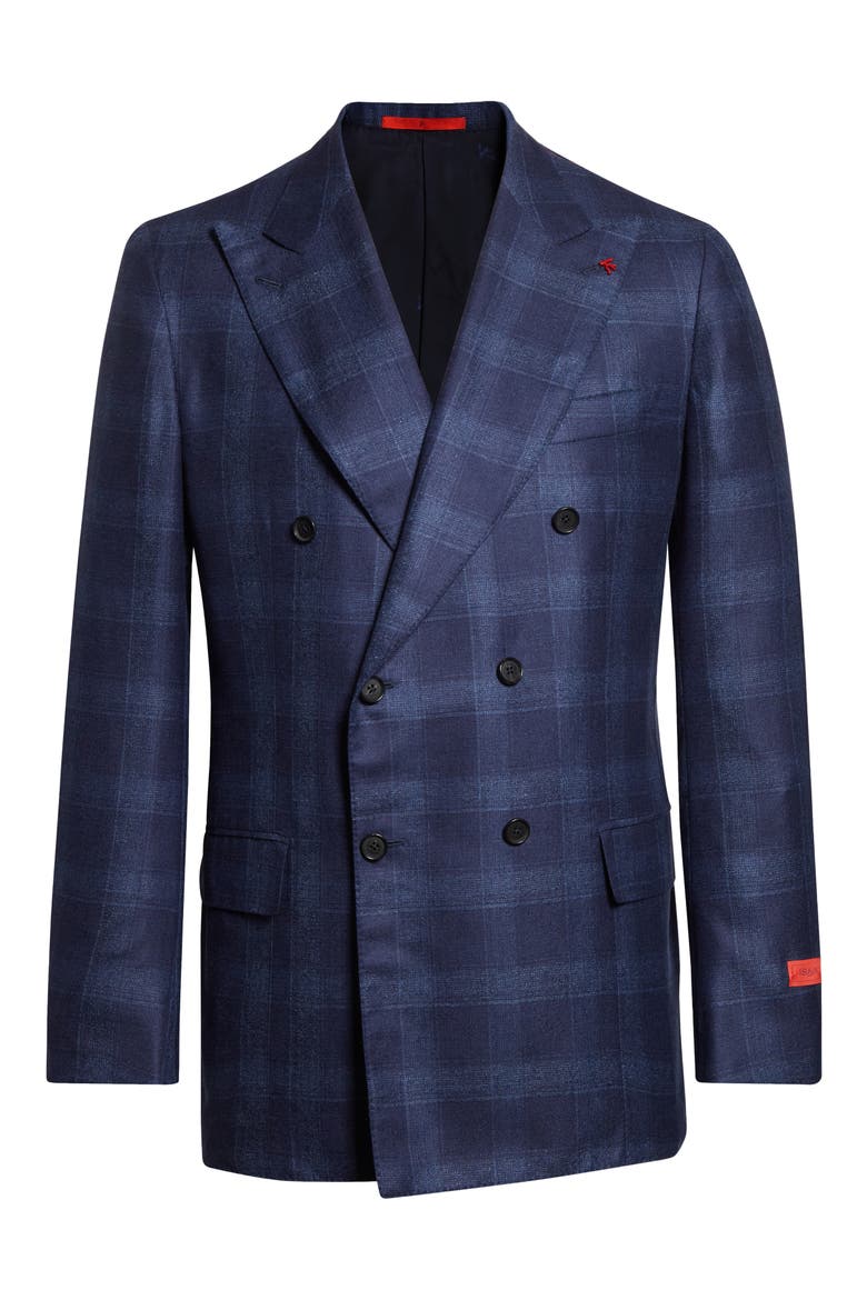 Double Breasted Cashsilk Jacket, Main, color, NAVY 810