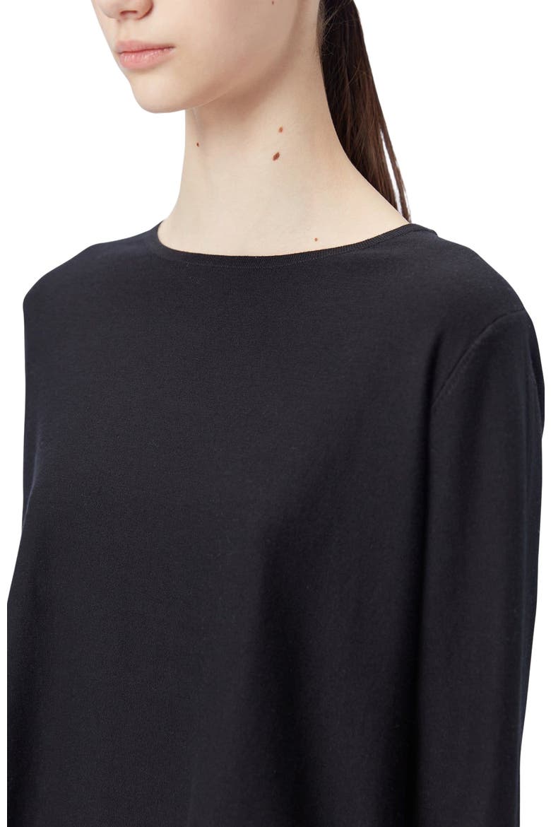 Boatneck Cotton Silk Cashmere Blend Sweater, Alternate, color, black