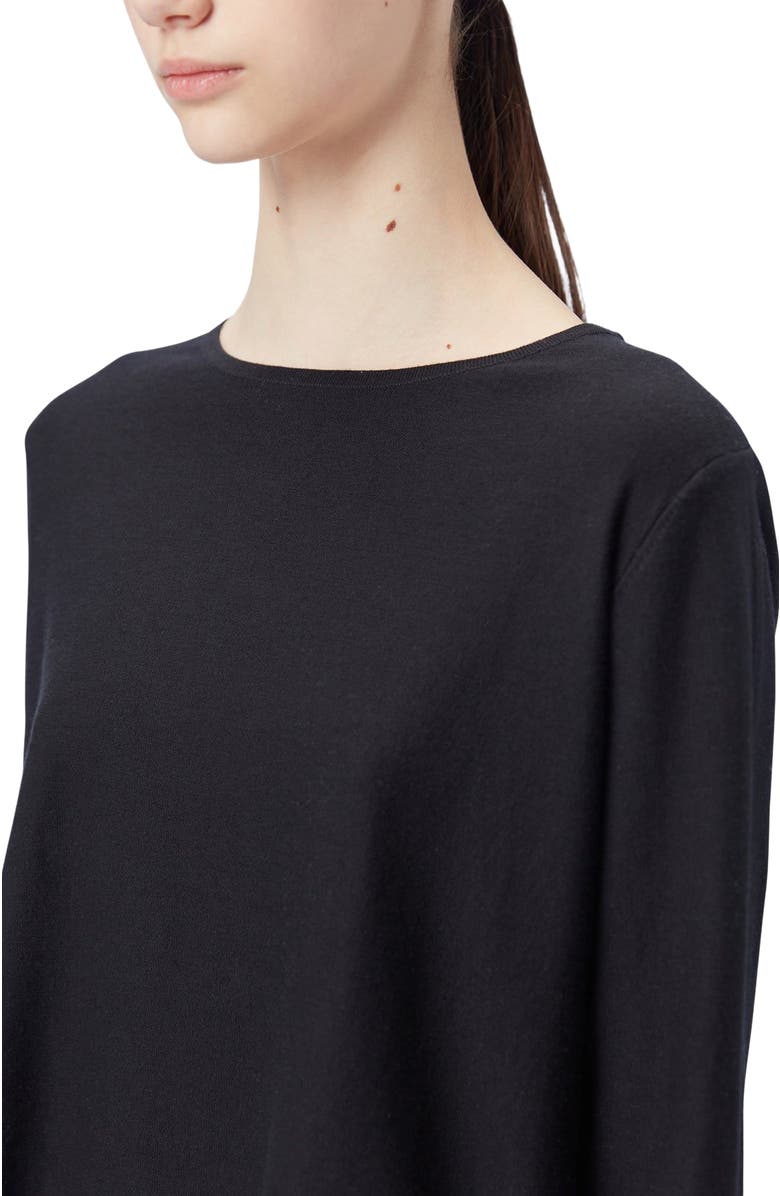GOBI Mongolian Cashmere Boatneck Cotton Silk Cashmere Blend Sweater, Alternate, color, Black