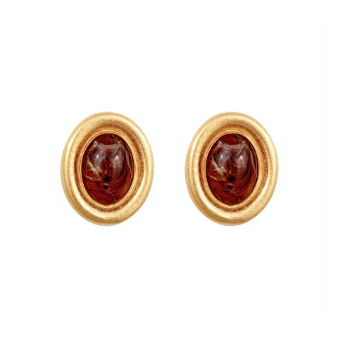 1990s Vintage Brown Clip-On Earrings