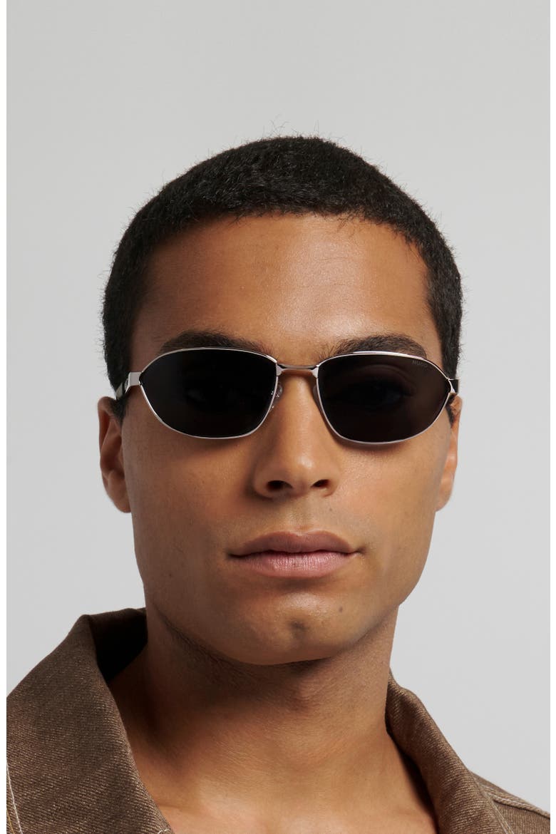 62mm Rectangular Sunglasses, Alternate, color, RUTHENIUM/ GREY