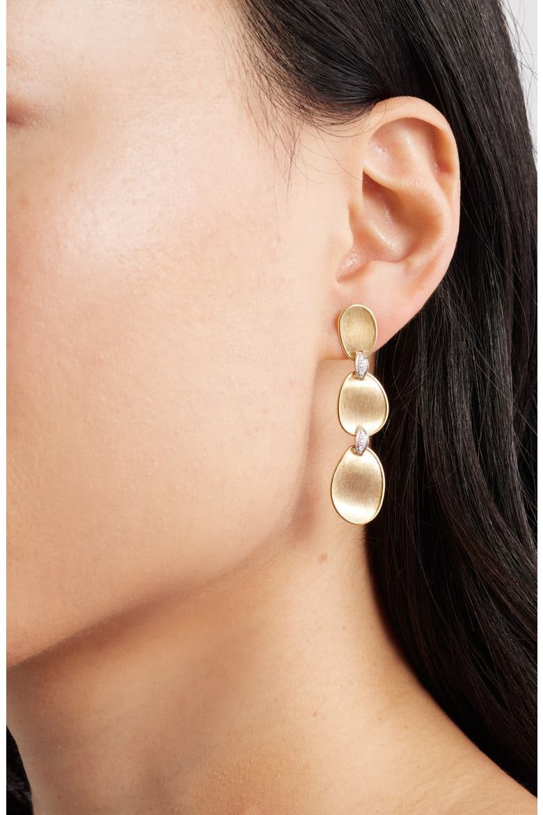 Lunaria Diamond Triple Drop Earrings, Alternate, color, YELLOW/WHITE GOLD