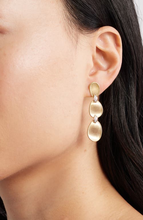 Marco Bicego Lunaria Diamond Triple Drop Earrings In Gold