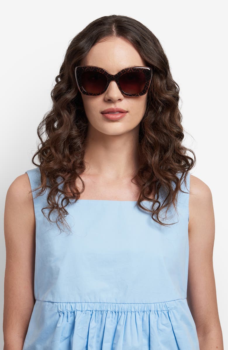 Kate Spade New York kalie 52mm gradient polarized square sunglasses, Alternate, color, Brown/ Brown Sf Polar