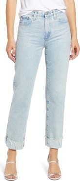 AG Alexxis High Waist Raw Hem Straight Leg Jeans