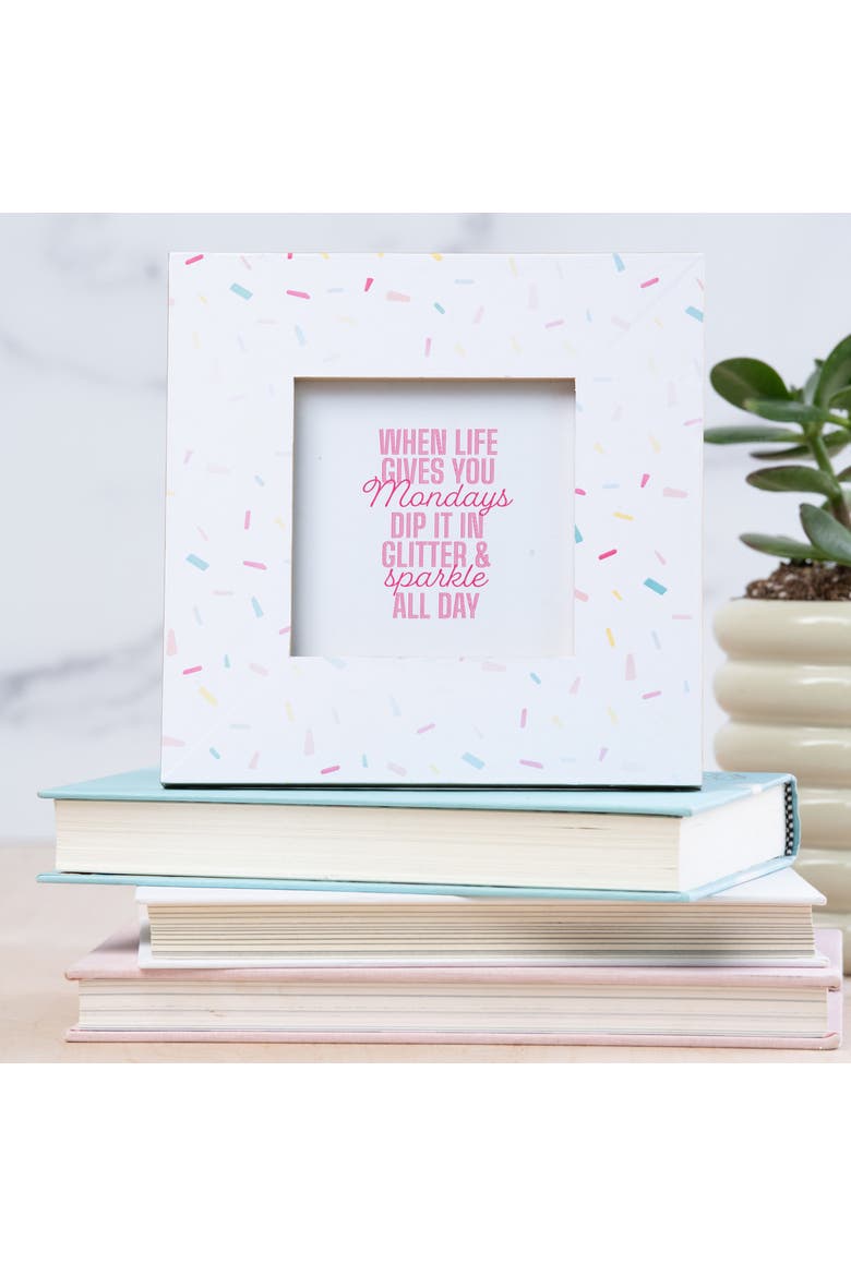 Confetti Square MDF Frame Wood White, Alternate, color, White