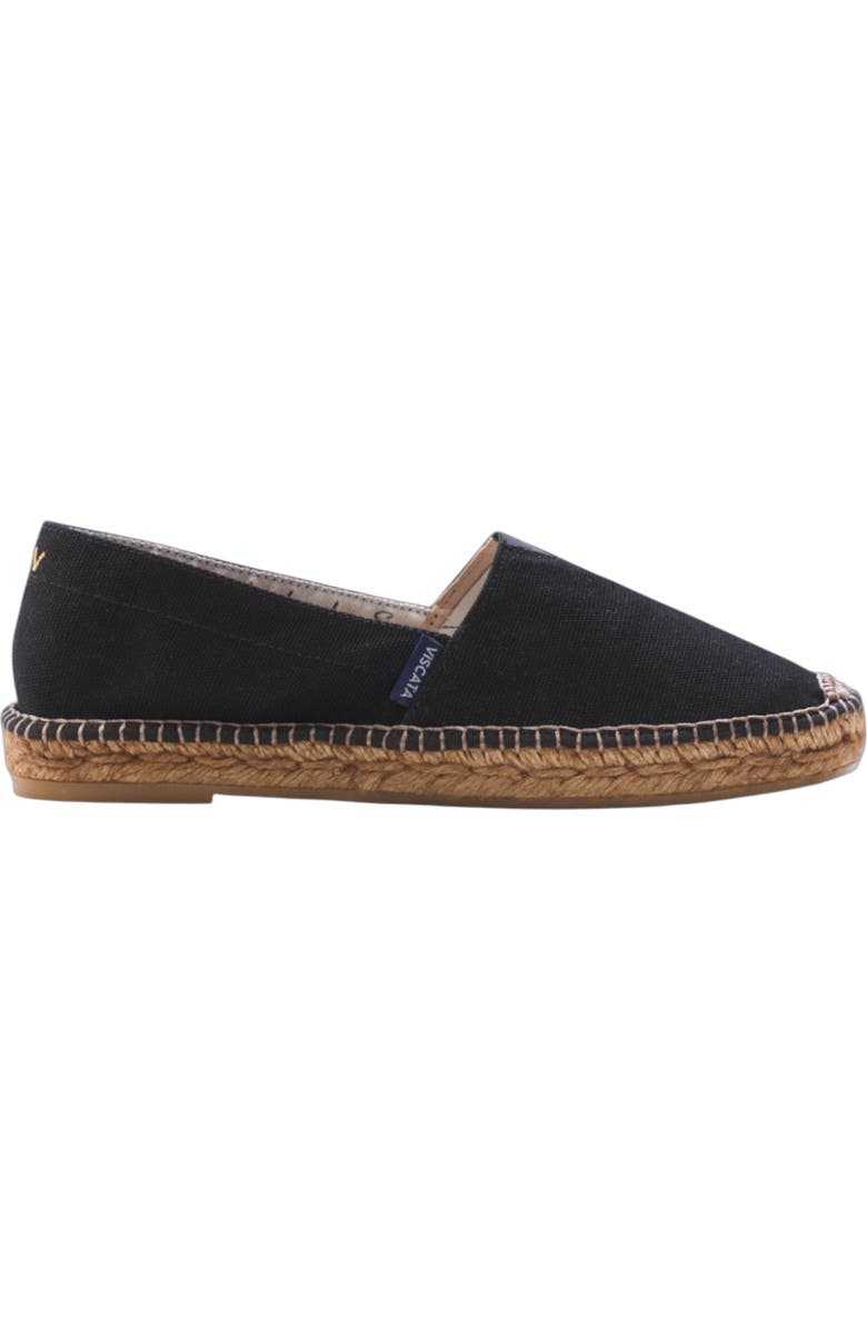 VISCATA Barceloneta Canvas Espadrille Flats, Main, color, Black