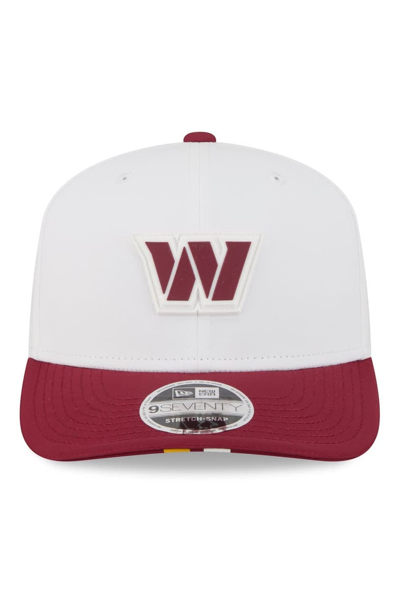 Men's New Era  White/Burgundy Washington Commanders 2025 NFL Training Camp 9SEVENTY Adjustable Hat, Alternate, color, White