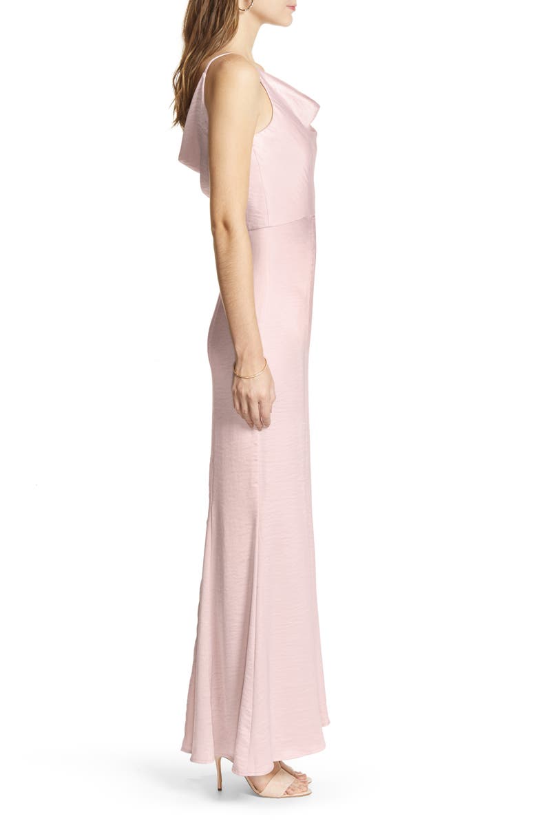 Chi Chi London Sima Cowl Neck Satin Trumpet Gown, Alternate, color,
