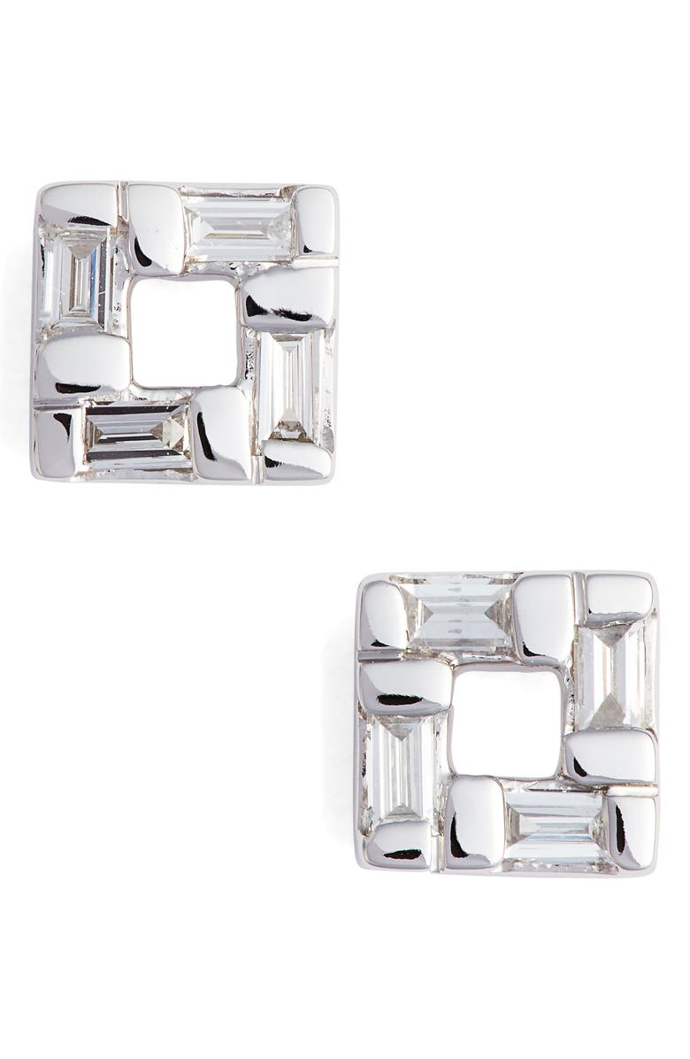 Dana Rebecca Designs Baguette Cut Diamond Stud Earrings, Main, color, 