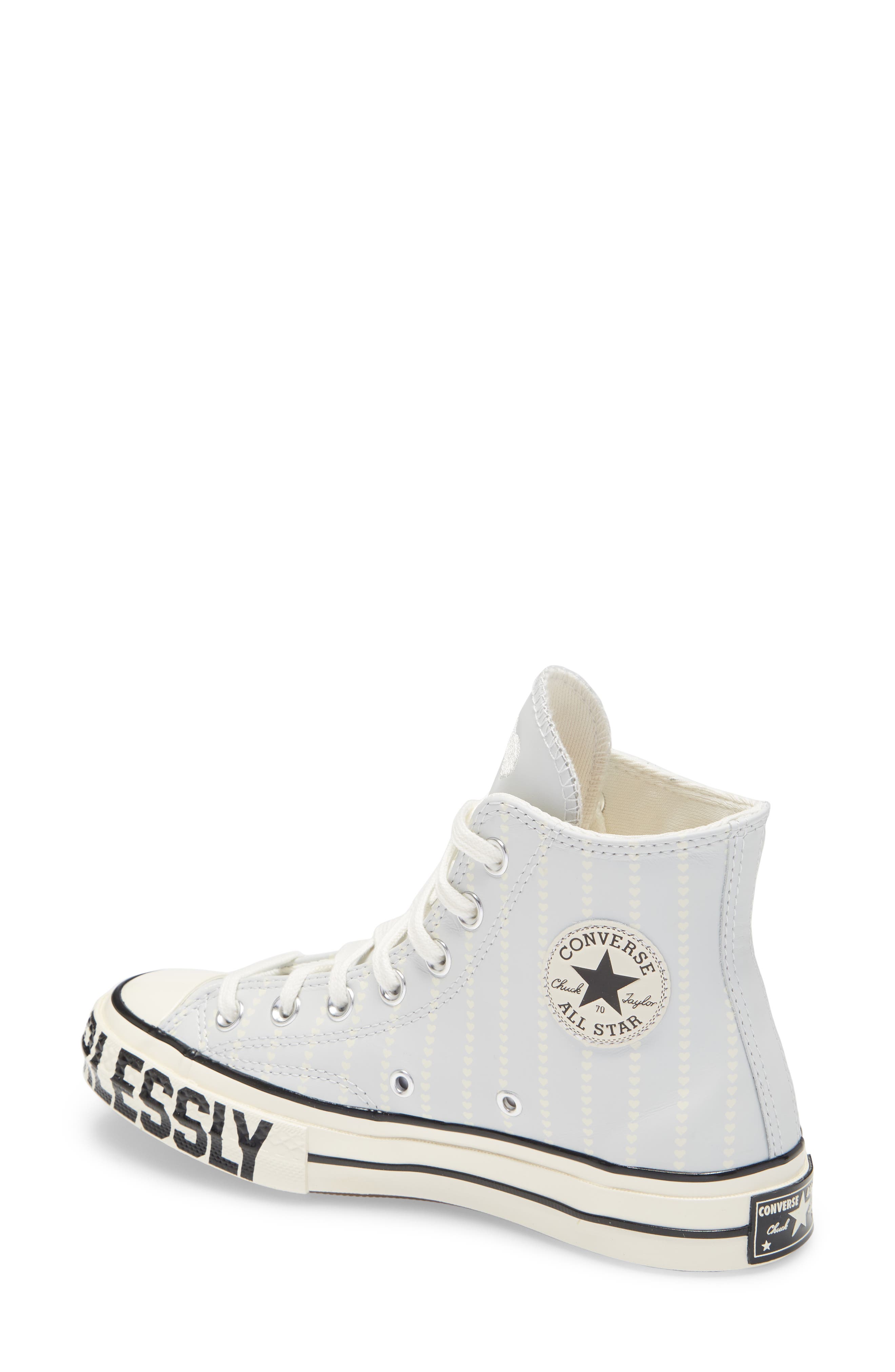 Converse Chuck Taylor<sup>®</sup> All Star<sup>®</sup> 70 Love Fearlessly High Top Leather Sneaker, Alternate, color, 