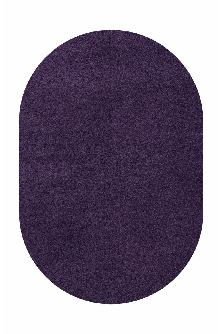Haze Solid Low-Pile Oval Area Rug, Main, color, Lavender/Purple