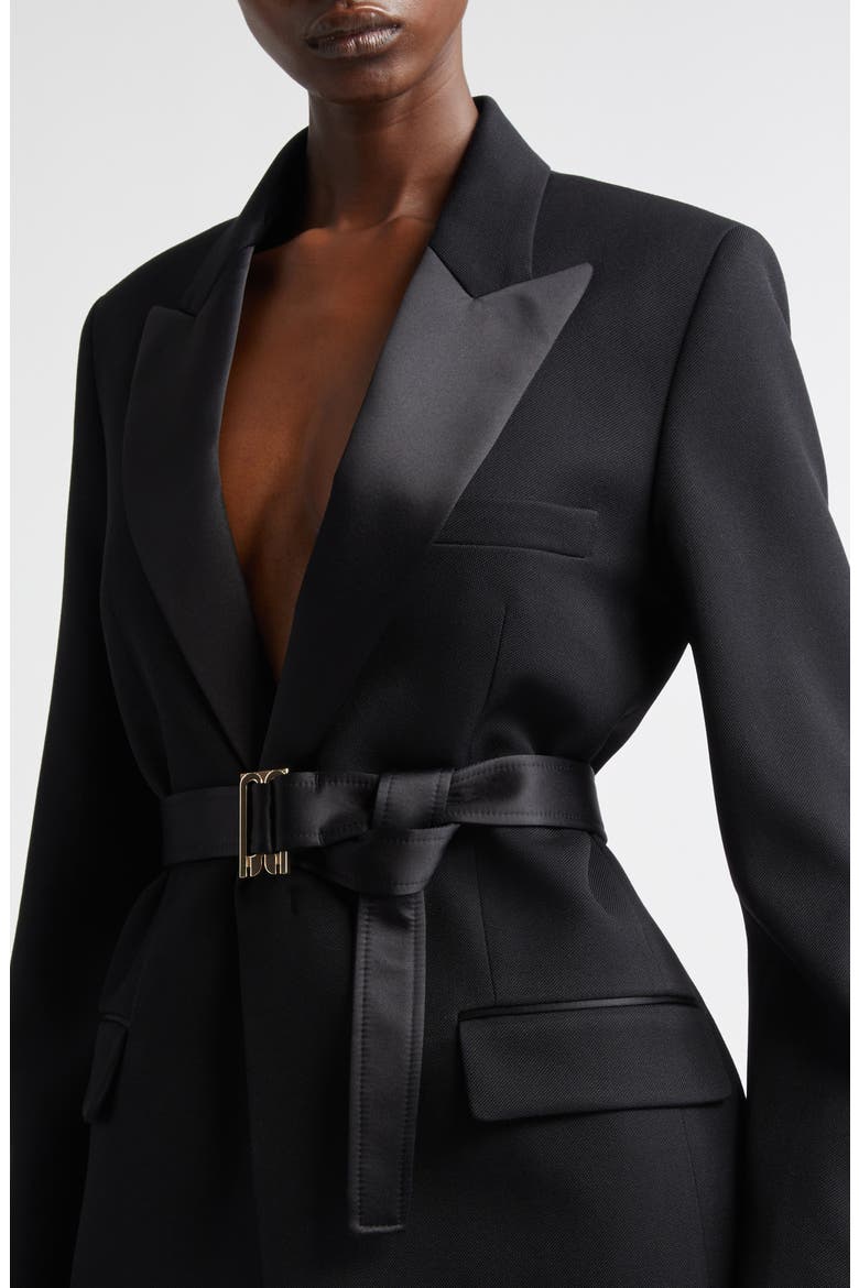 Tailored Belted Jacket, Alternate, color, BLACK
