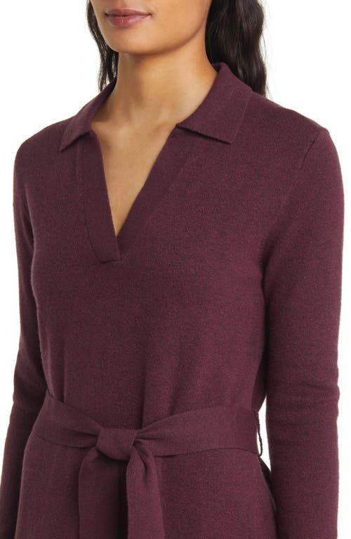 Faherty Jackson Long Sleeve Tie Waist Cotton Blend Sweater Dress