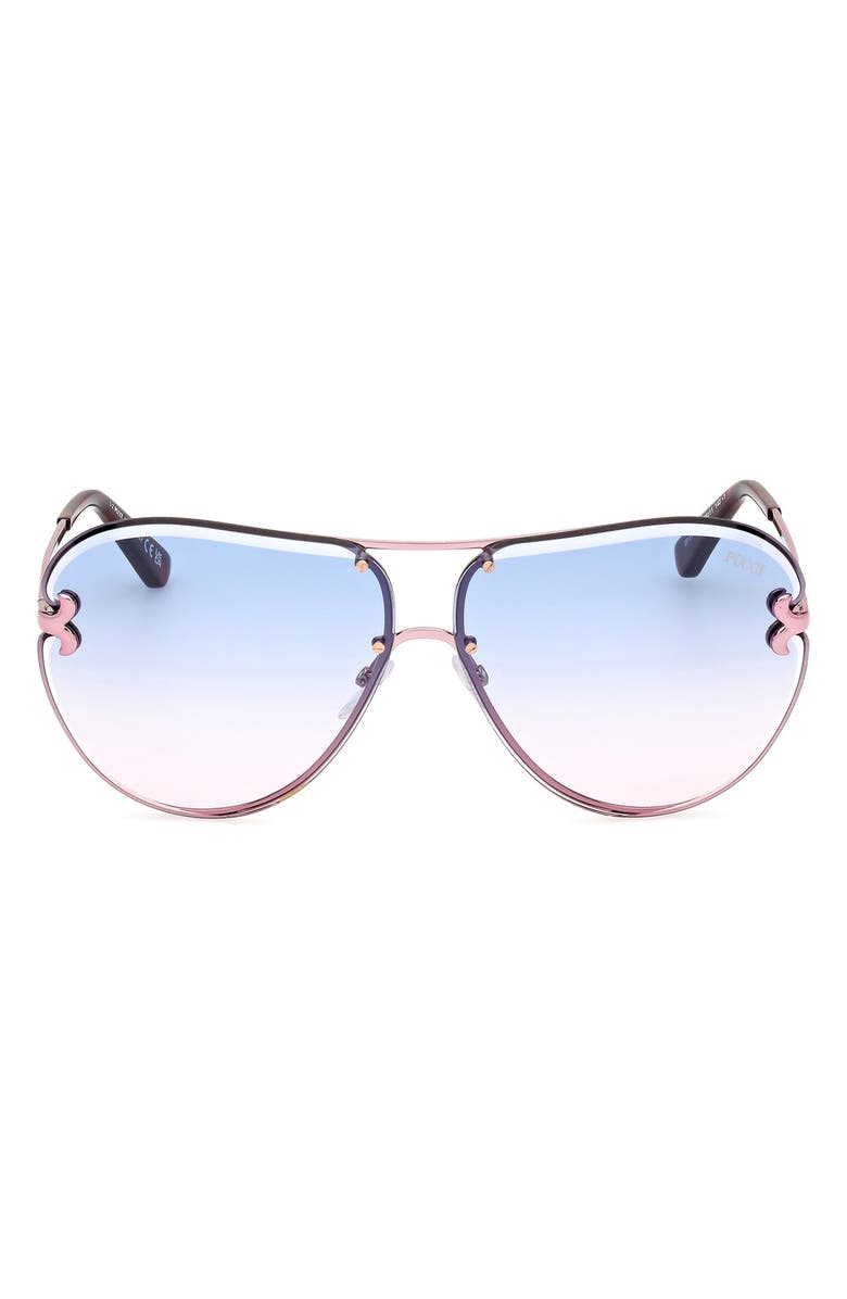 Emilio Pucci 66mm Oversize Pilot Sunglasses, Main, color, 