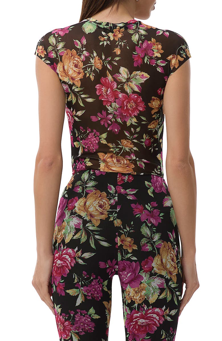 AFRM Nina Print Cap Sleeve Mesh Top, Alternate, color, Dusted Floral