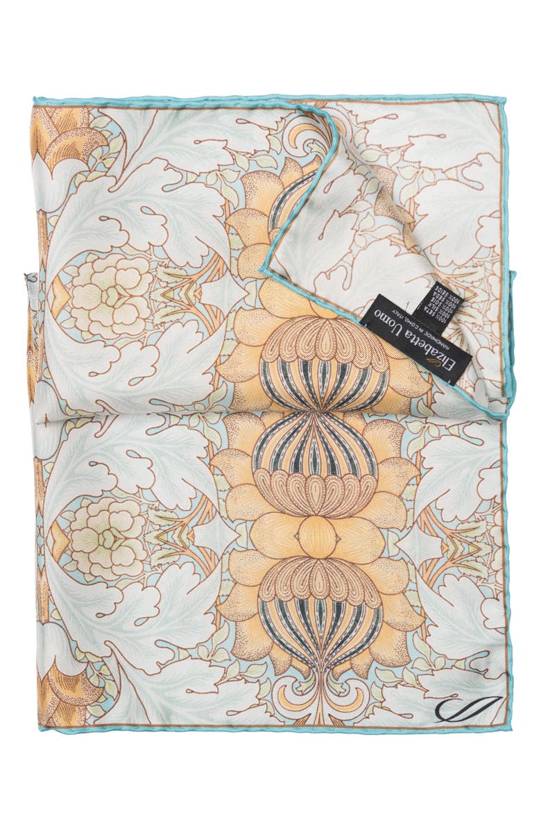 Elizabetta Londra - Silk Pocket Square for Men, Alternate, color, Aqua