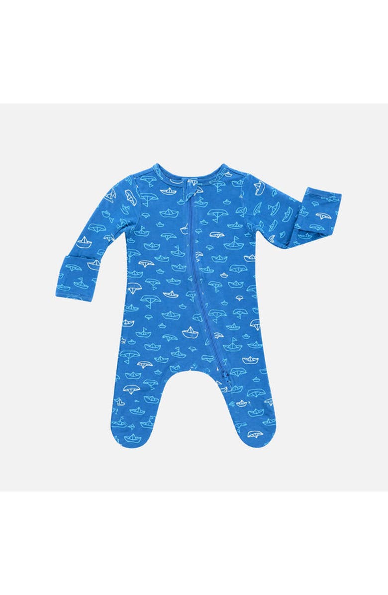 Norani Modal Zip Footie in Nautical, Main, color, Blue