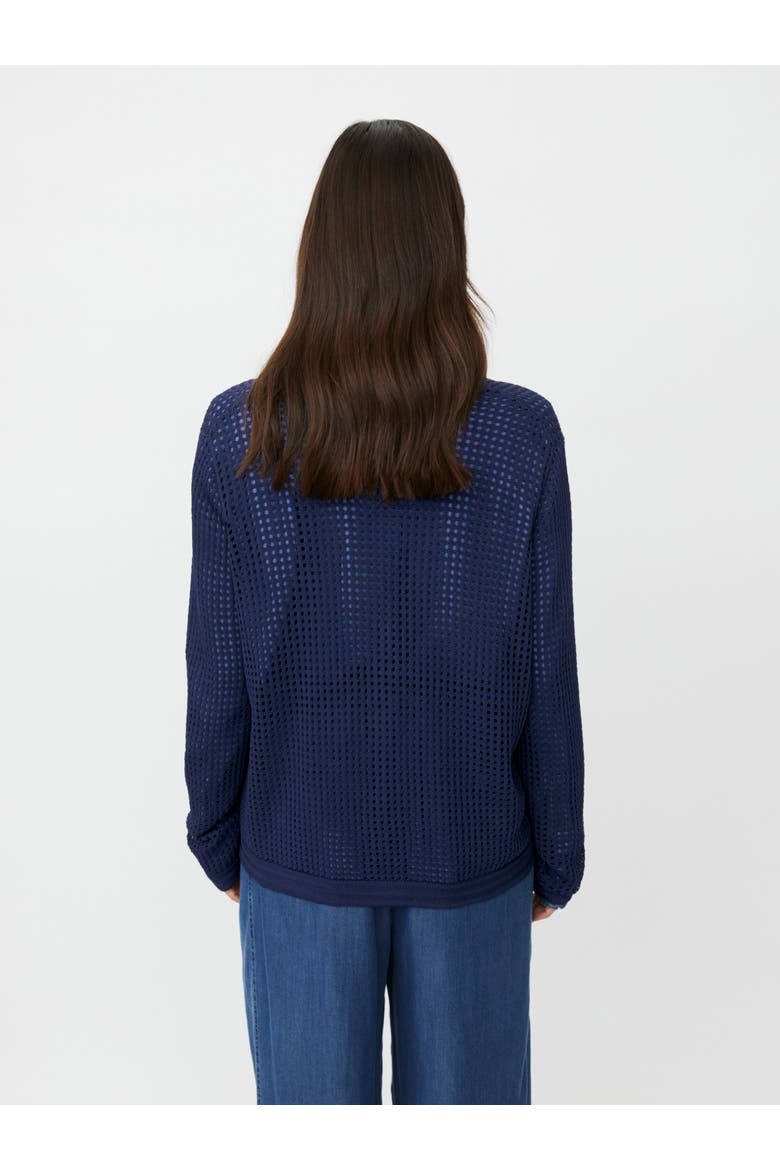 MaLarkena Open Knit Cardigan, Alternate, color, Navy Blazer