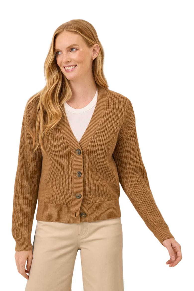 Luxe Knit Cropped Cardigan, Alternate, color, Brown Sugar Heather