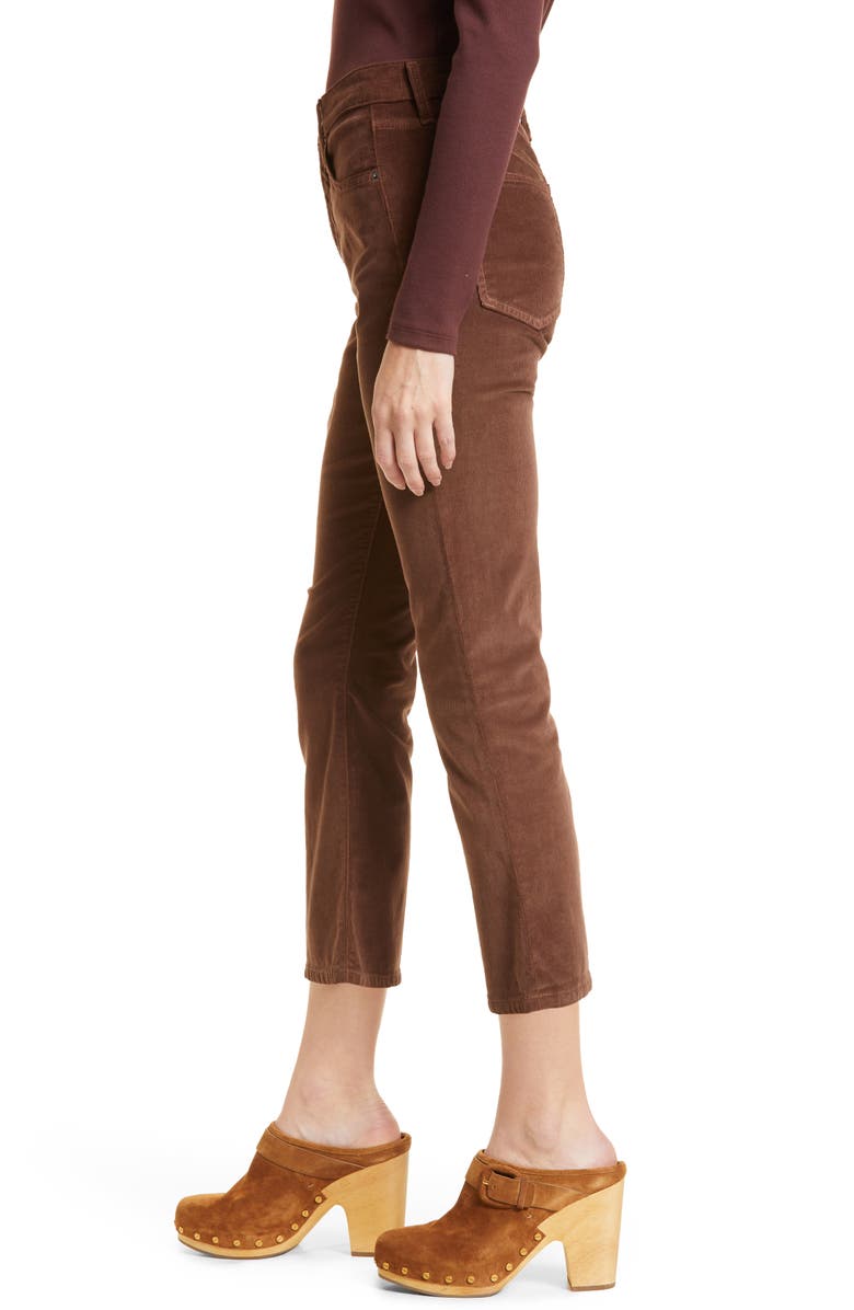 Veronica Beard Carly High Waist Kick Flare Crop Corduroy Jeans, Alternate, color,